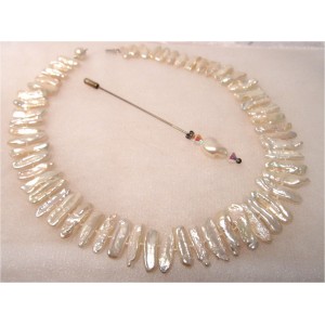 Collier perles d'eau douce Rose Saumonée Collier perles d'eau douce Rose Saumonée