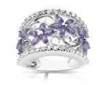 Bague argent massif Les Violettes