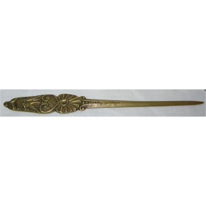 ANCIEN COUPE PAPIER BRONZE motif de PALMETTE Signé Le Verrier