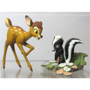 2 Figurines Bambi et Fleur ancienne
