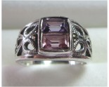 ANCIENNE BAGUE ARGENT MASSIF AMETHYSTE