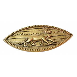 Très belle broche LE ROI LION façon bronze doré très rare 1994