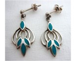 Ancienne paire de boucles d'oreilles en argent massif 