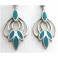 Ancienne paire de boucles d'oreilles en argent massif 