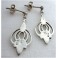 Ancienne paire de boucles d'oreilles en argent massif 