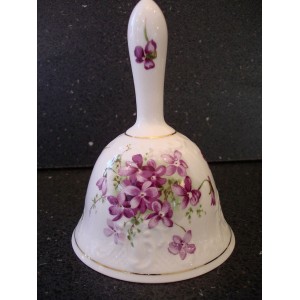 Ancienne Cloche en Porcelaine fine ornée de Violettes