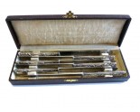 Ancien coffret de 6 couteaux ARGENT poinçon minerve