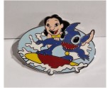 Pin's Lilo et  Stitch surf TRES RARE couleur ARGENT