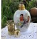 LAMPE BERGER EN PORCELAINE DE LIMOGES DECOR OISEAUX ET FLEURS
