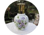 LAMPE BERGER PORCELAINE DE LIMOGES VIOLETTES