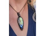 Collier labradorite, pendentif labradorite