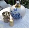 LAMPE BERGER PORCELAINE FLEURS BLEUES