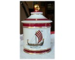 POT A TABAC - Porcelaine de LIMOGES SIGNES L. VALADE - DECOR BATEAU