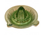 PRESSE CITRON EN VERRE EPAIS VERT VINTAGE 1950