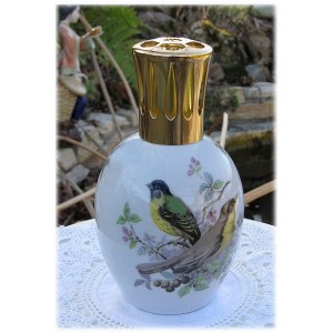 LAMPE BERGER PORCELAINE DE LIMOGES DECOR OISEAUX