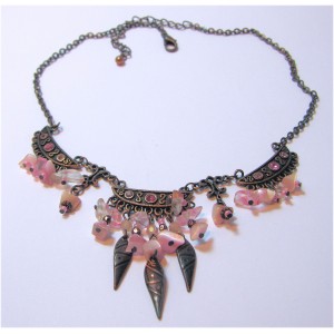 COLLIER CONTEMPORAIN NACRE ROSE SAUMONE 